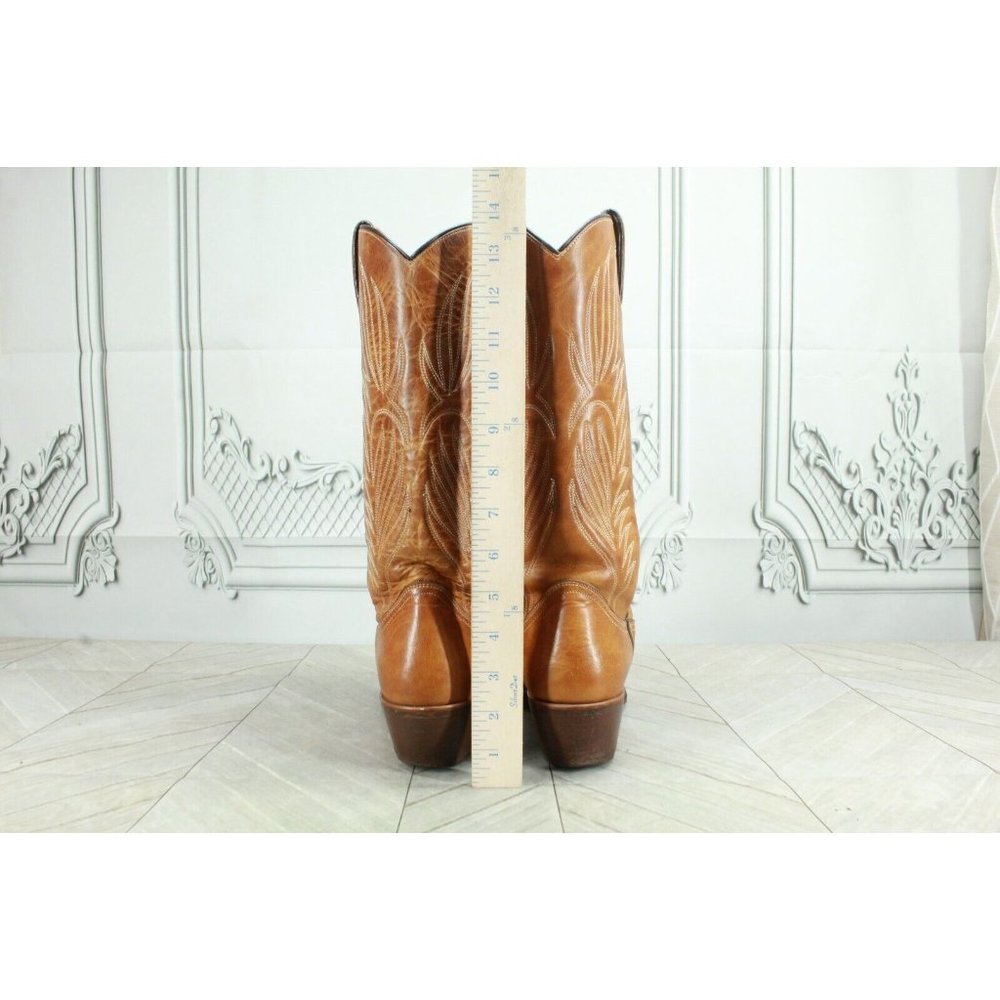 Steven Madden Brown Leather Pull-On Stitched Western Boots Size 6.5 - Picture 6 of 9